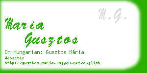 maria gusztos business card